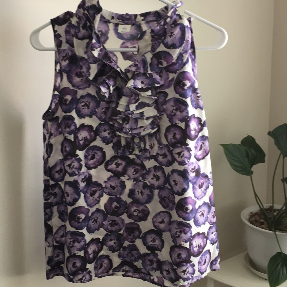 Silk J. Crew floral blouse